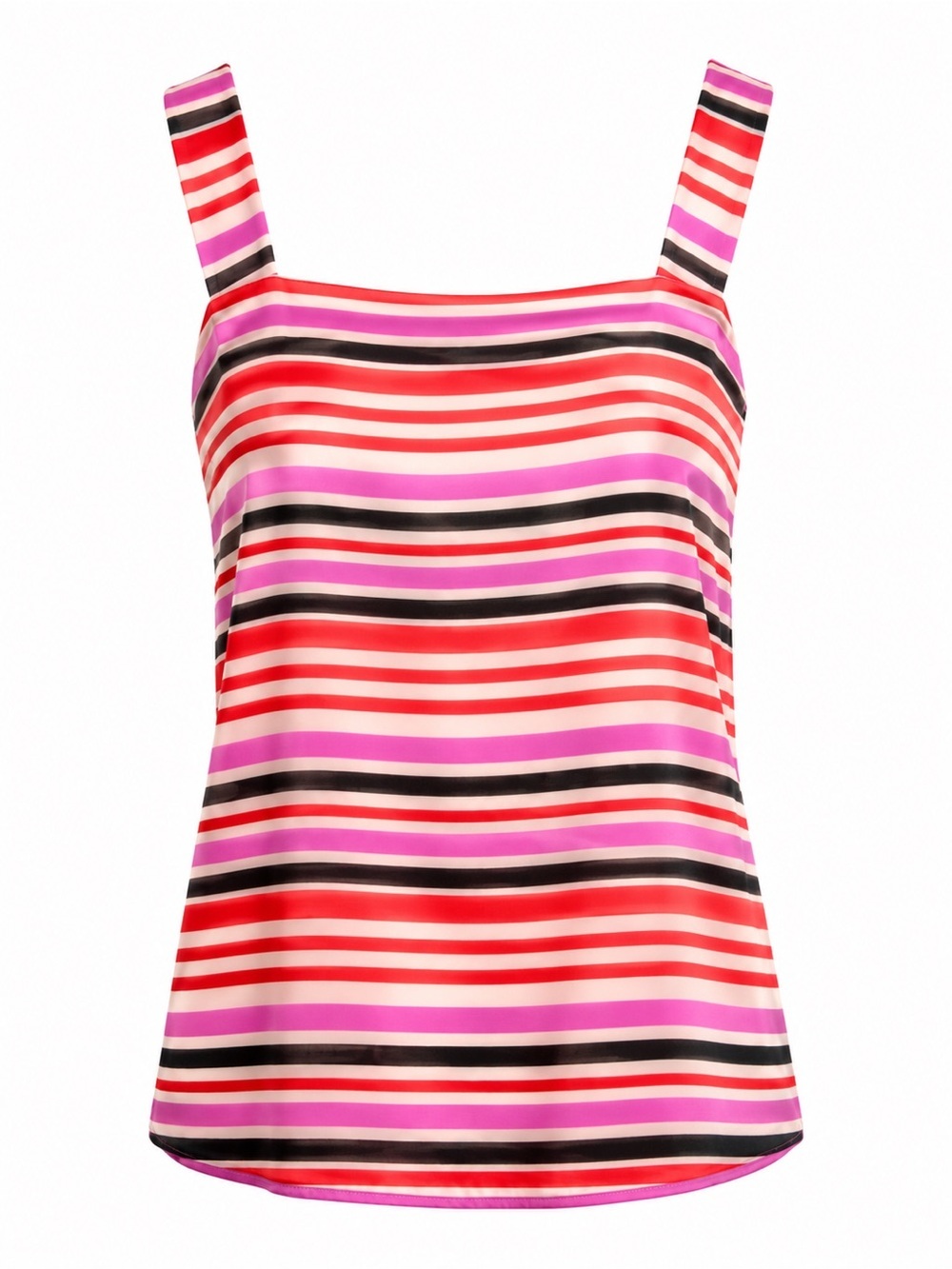 Cabi London Calling Striped Cami Tank Top Medium Pink Red Black Style 3448